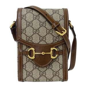 GUCCI Brown Horsebit Shoulder Bag